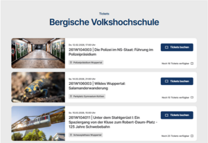 Der Ticketshop der Bergischen VHS